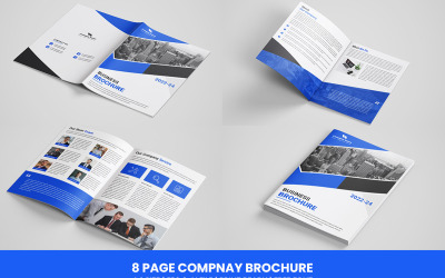 Diseño de folleto corporativo de 8 páginas y plantilla de folleto de perfil de empresa