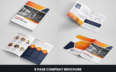 Firmenprofil-Broschürenvorlage Corporate 8-Seiten-Broschürendesign