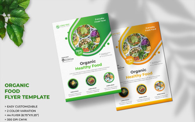 Modèle de Flyer de menu d&amp;#39;aliments biologiques et modèle de Flyer de restaurant