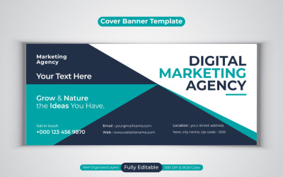 Digital Marketing Agency Social Media Banner For Facebook Cover Template