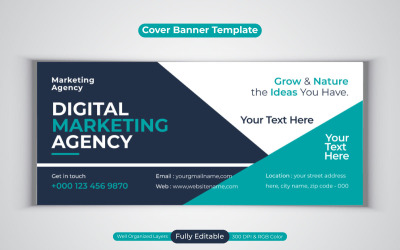Digital Marketing Agency Social Media Vector Baner dla szablonu projektu okładki Facebooka