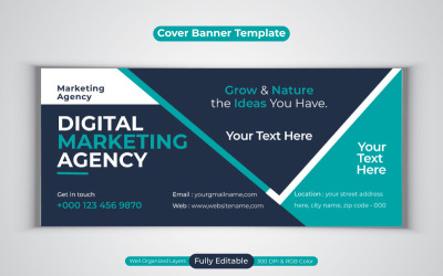 Digital Marketing Agency Social Media Vector Baner na okładkę Facebooka