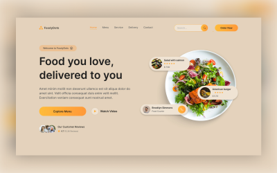 FoodyDots - PSD-шаблон ресторану