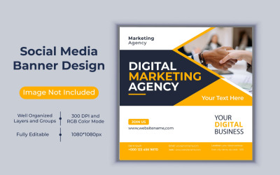 Korporacyjna agencja marketingu cyfrowego Social Media Post Banner Vector Design