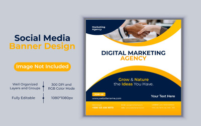 Kreativní nápad Návrh šablony digitální marketingové agentury pro banner příspěvku sociálních médií
