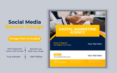 Kreatywny nowy pomysł na projekt szablonu agencji marketingu cyfrowego dla postu w mediach społecznościowych