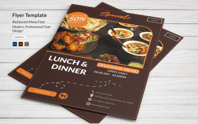 Minimalistisches Flyer-Vorlagendesign für Restaurantmenü