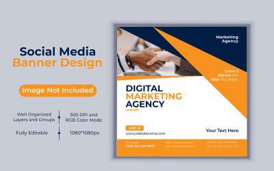 Modèle d&amp;#39;agence de marketing numérique Creative New Idea pour la conception de publications sur les réseaux sociaux