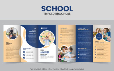 Modèle de Brochure à trois volets pour l&amp;#39;éducation scolaire des enfants