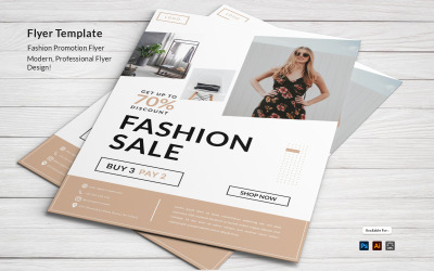 Mode rabatt flygblad mall