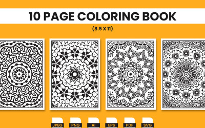 Pacchetto di pagine da colorare per mandala per adulti per interni Kdp e pacchetto per interni per pagine da colorare per mandala per adulti