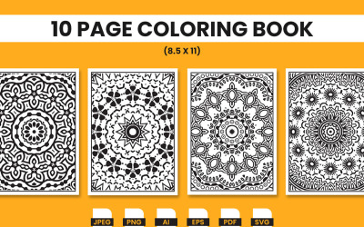 Mandala adulta para colorir kdp interior. mandala para colorir. página para colorir  adulto.