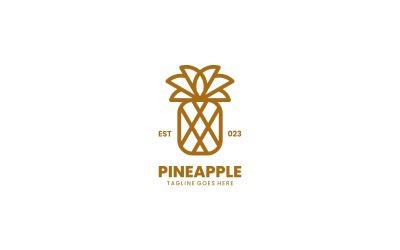 Ananas lijn Art Logo sjabloon