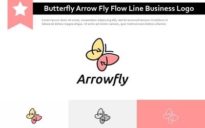 Butterfly Arrow Fly Flow Line Obchodní Logo