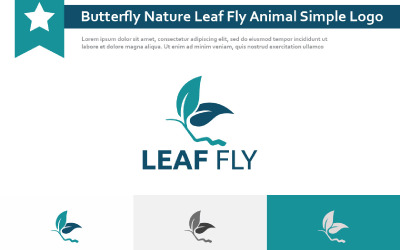 Motyl natura liść mucha zwierzę proste logo