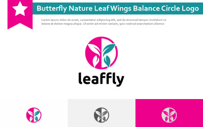 papillon, nature, feuille, ailes, équilibre, cercle, logo