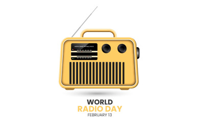 Světový den rádia s realistickým konceptem ilustrace designu rádia