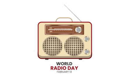 World radio day with realistic radio design idea