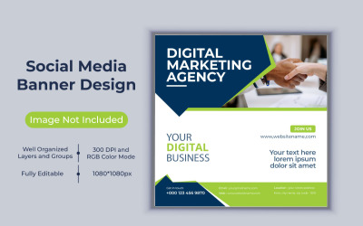 Агентство цифрового маркетинга в социальных сетях Post Business Banner Vector Design