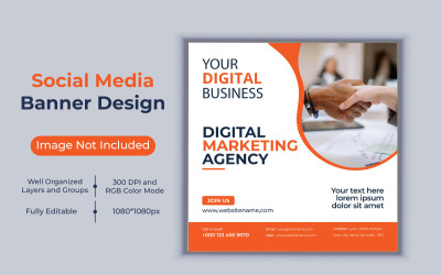 Digital Marketing Agency Social Media Banner Design Vector Template
