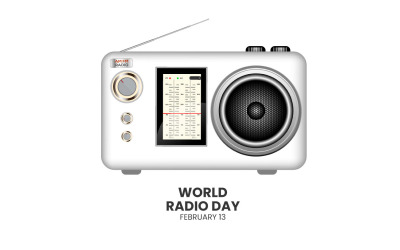Giornata mondiale della radio in stile geometrico