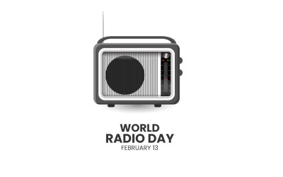 giornata mondiale della radio in un&amp;#39;idea di stile geometrico