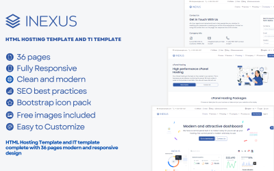 Inexus – шаблон веб-сайту хостингу та шаблон WHMCS