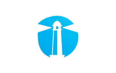 Leuchtturm-Logo-Vektorvorlage V7