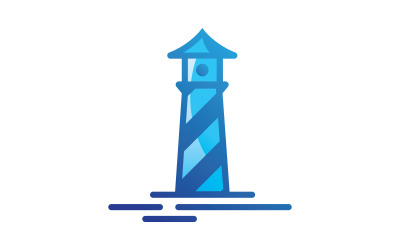 Leuchtturm-Logo-Vektorvorlage V8