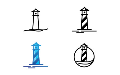 Leuchtturm-Logo-Vektorvorlage V9
