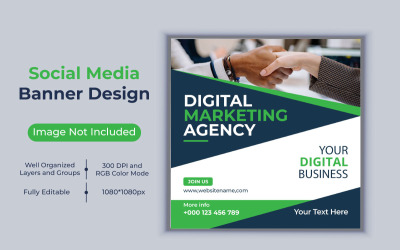 Modèle de conception de bannière d&amp;#39;entreprise de médias sociaux d&amp;#39;agence de marketing numérique