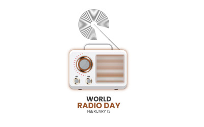 världsradiodagen i vektorstil