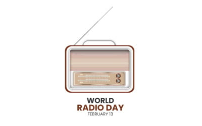 Vector World radio day in a geometric style