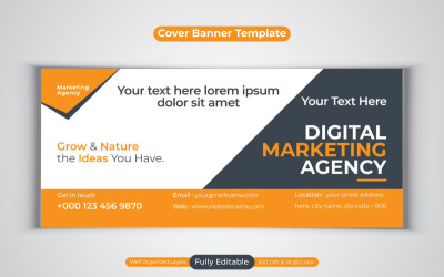Agentur für digitales Marketing Facebook Cover Business Banner Design Vector Template