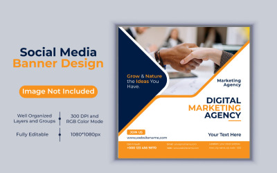 Creative New Digital Marketing Agency Banner Vector Template Design per Social Media Post