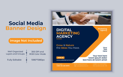 Creative New Digital Marketing Agency Vector Template Social Media Post e Banner Design