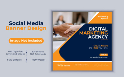 Creative New Idea Digital Marketing Agency Vector Template Social Media Post e Banner Design