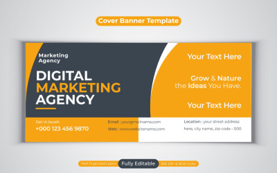 Digitaal marketingbureau Nieuw ontwerpsjabloon voor Facebook-omslagbanner