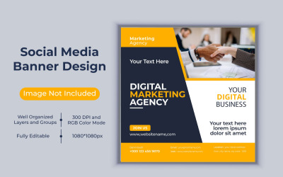 Korporacyjna agencja marketingu cyfrowego Social Media Post Business Banner Vector Template