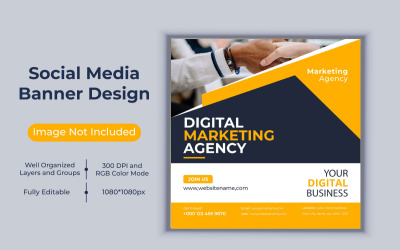 Korporacyjna agencja marketingu cyfrowego Social Media Post Web Banner Design Vector Template