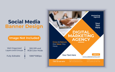 Kreative neue Idee Agentur für digitales Marketing Vorlage Social Media Post Vector Banner Design
