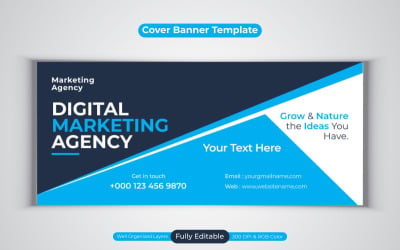 Bannière de couverture Facebook de l&amp;#39;agence de marketing numérique professionnelle