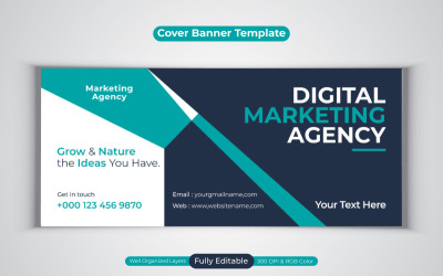 Neue digitale Marketingagentur Social Media Vector Banner Design für Facebook-Cover