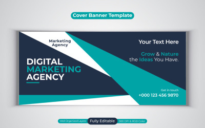 New Digital Marketing Agency Social Media Banner For Facebook Cover Template