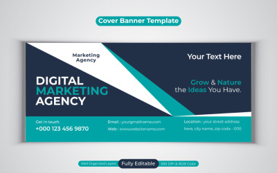 New Digital Marketing Agency Social Media For Facebook Cover Design