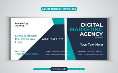 New Digital Marketing Agency Social Media Vector Banner Design Template For Facebook Cover