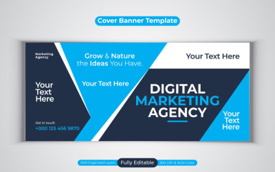 New Professional Digital Marketing Agency Facebook Cover Banner Design
