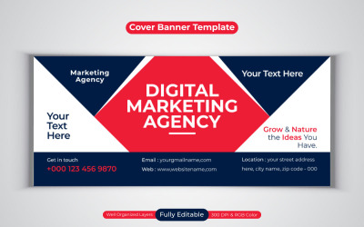 New Professional Digital Marketing Agency Social Media Banner Design Template For Facebook Cover