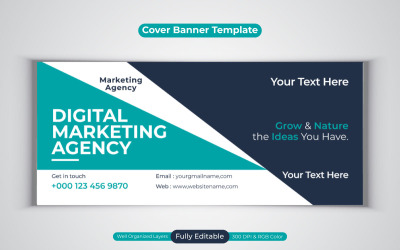Nieuwe Social Media-banner voor digitale marketingbureaus voor Facebook-omslag