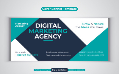 Professional Digital Marketing Agency Social Media Banner Design Template For Facebook Cover
